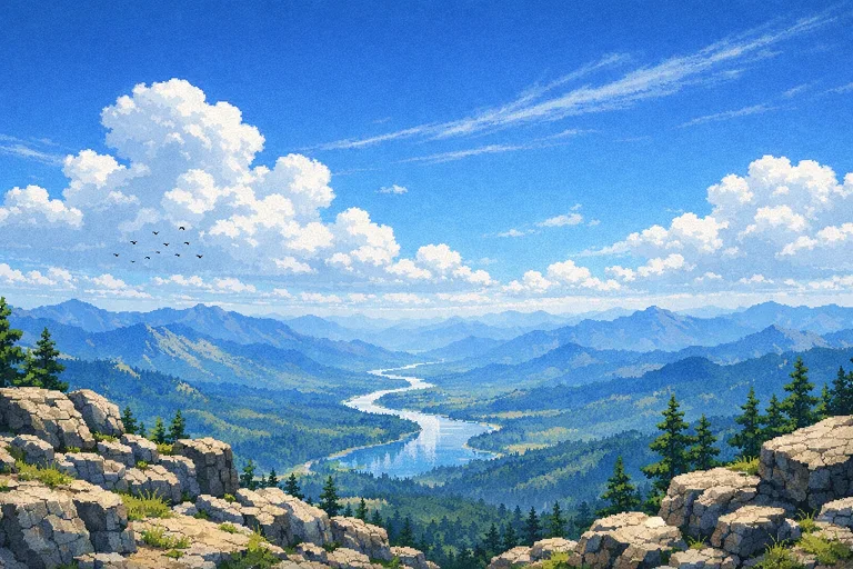 Mountain landscape with river